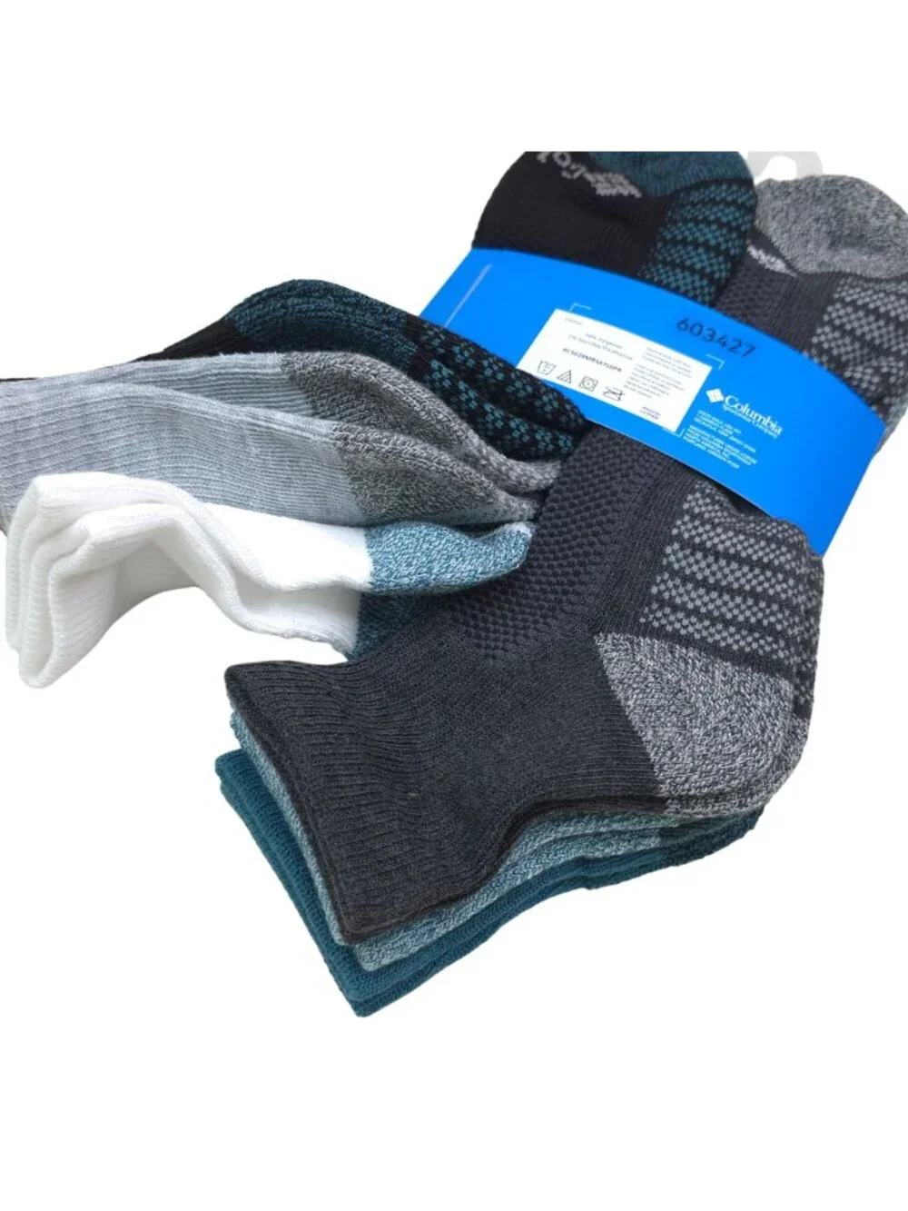 Columbia Mens Athletic Quarter Socks 6-Pack Arch Support & Mesh Ventilation